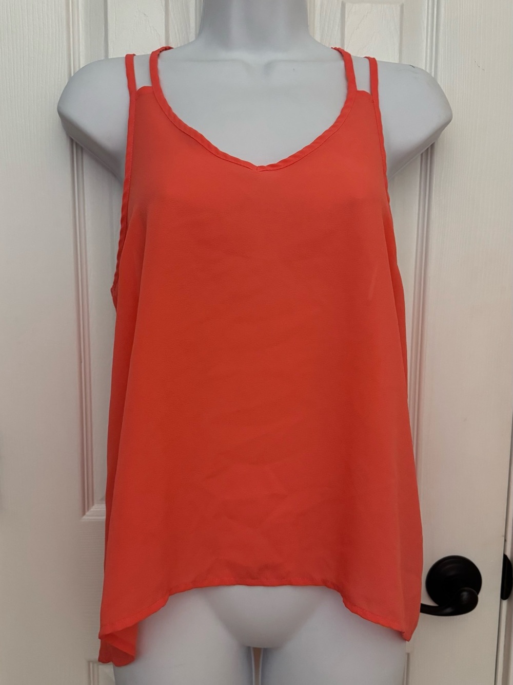 mine Bright Coral Double-Strap V-Neck Camisole